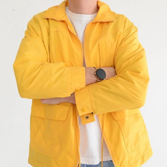 Vintage R&R Yellow  Full Zip Utility/Rain Coat Jacket Size Medium - Picture 2 of 14